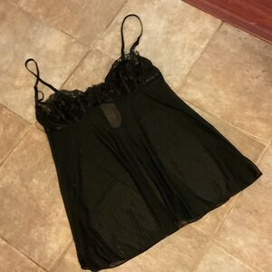 Fashion Nova Sheer Black Teddi. Size 1X. Adjustable straps